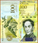 100 X Venezuela 100000  100 000  Bolivares  2017 p-100 about Unc Banknote Bundle