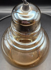 Vintage Amber Glass Hanging Swag Lamp Mid Century Modern 9in Smoke Globe 120v 4x