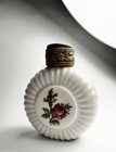Vintage Czech Bottle Perfume Milk White Glass Art Deco Bottle For Parfume Rose
