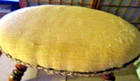 Vintage Victorian Or Early American Oval Upholstered Foot Stool Or Ottoman