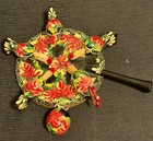 Hand Crafted   Hand Painted Wooden Folk Art Russian Pecking Chickens Toy