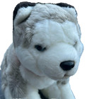 Fao Schwarz Plush Siberian Husky Dog Wolf Puppy 10  Gray White Stuffed Animal