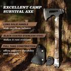 17 5in Full Tang Camping Axe Tomahawk With Nylon Sheath  Tactical And Black 