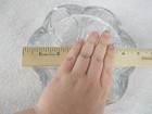 Riccardo Ashtray Heavy Clear Crystal Glass Frosted Flowers Japan Vintage