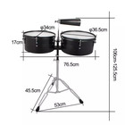 13  14  Timbales Drum Set Percussion With Stand Cowbell  Open Box  Free Shipping