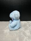 First   Main Blue Teddy Bear Plush Rattle Sitting 6  Stuffed Animal Toy Lovey