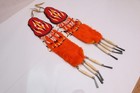 Vintage Native American Plains Indian Beaded Epaulettes Hair Ties Pair Set Of 2