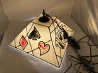     vintage Fiberglass Poker Table Hanging Swag Light Lamp Cards Working    