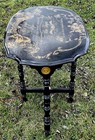 Black Vintage Gate Leg Table With Gold Overlay 