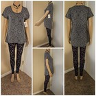 Nwt 2pc Set  Lularoe Xs Classic T  Cp Skeleton Keys Tween-os Adult 0-4 Leggings