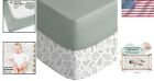 Super Soft Microfiber Fitted Crib Sheets 2-pack For Boys   Girls - Green Leaves