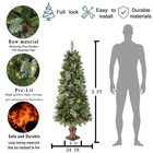 5ft Pre-lit Christmas Tree potted Artificial Pine Xmas Tree 300 Branches Tips   