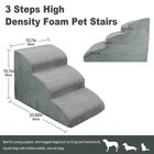 3 Steps High Density Foam Dog Stairs Ramps non-slip Pet Steps For Older Dogs    
