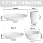 White Plate Set Dishes Set For 8 Includes Dinner Plates pasta Bowls soup Bowl   