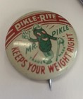 Vintage Mr Pikle Rite Pinback Button Pickle Advertising Pin