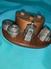 Lot 3 Vtg  suprize  Pewter Thimbles Cobra In Basket  Cider House  Church Steeple