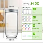 24 Oz Mason Jars 6 Pack Wide Mouth Mason Jars 24oz With Lids tall Mason Jars