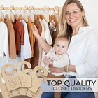 Beautiful Wooden Baby Closet Dividers Set Of 7 - Double-sided Organizer For Newb