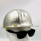Rare Vintage Schuberth Aluminum Hard Hat Electrician West Germany Silver Ribbed