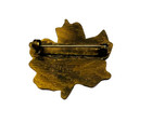 Sugarbush Ski School Race First Brass Maple Leaf Pin Lapel