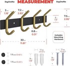 4 Hooks Coat Rack Wall Mount Towel Key Bag Robe Clothes Hanger Holder Black Gold