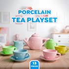 Porcelain Tea Set For Little Girls   Kids Tea Party Toy With Teacups And Sauc   