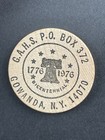 Gowanda New York Wooden Nickel 1976 Bicentennial Vtg Token Historical Society