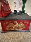 Vintage Replica Cast Iron Painted Mechanical Uncle Sam Penny Coin Bank