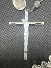Vintage Sterling Silver Italy Rosary Eau De Lourdes St Joseph Catholic Beads