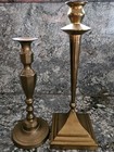 Pair Of 2 Vintage Solid Brass Candlesticks 11   14 5  Tall Candle Holders