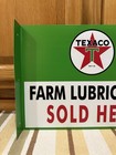 Texaco Farm Lubricants Flange Sign Sold Here 2 Sided Vintage Style Wall Decor