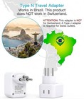 Us To Brazil Plug Adapter  Type N Travel Power Adapter  Plug Converter