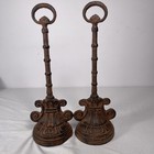 Vintage Cast Iron Key Design Bookends Heavy Metal Rustic Decor Industrial Style