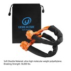 1  X 30  Kinetic Recovery Tow Rope Kit 48000lb W Soft Shackles Orange 
