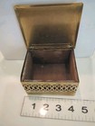 Vintage Brass Hinged Trinket Box 4x4x2 1 2  Cut Sides  Medallion   Wood Lined