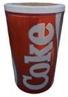Vtg Popcorn Tin Collectible Coca Cola Party Pack   Co  Trash Can Wastebasket 13   