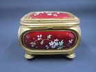 Rare Beautiful Antique 1800   s French Bronze   Hand Painted Enamel Box