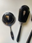 Beautiful Antique Vintage 6 Piece Dresser Vanity Set Art Deco Black Silver