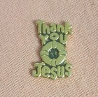 Gold Tone Thank You Jesus Life Preserver Ring Lapel Pin Religious Christian