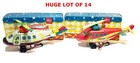 Vintage Russ Wind-up Toy  Collectible  Fire Chief   Police Helicopter Lot Of 14