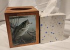 Decorative Wooden Tissue Box Cover With Large Mouth Bass Print By Dan Waltz