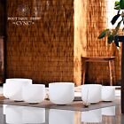Cvnc 432hz 6-12  White Quartz Crystal Singing Bowl Set Sound Healing Bath Yoga