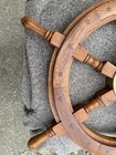 Excellent Condition 24 Inch Wood   Brass Nautical Ships Steering Wheel