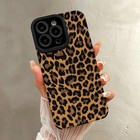 Leopard Leather Case For Iphone 16 15 14 13 12 11 Pro Max Plus Shockproof Cover