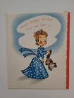 9 Unused Vtg Christmas Cute Little Girls Old Stock Cards