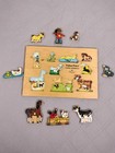 Vintage 1973 Fisher Price    farm Animals    Wooden Puzzle 507 - 9 Pieces Ages 2-5