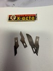  2  Vintage X-acto Knives With Blades Silver Metal Holders 5  Long W  Blades
