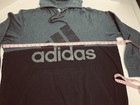 2xl Adidas Hoodie Mens Black And Gray Sweatshirt Pullover Logo Drawstrings