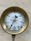 Rare Antique Steam Gauge Dial Glass   Brass Schaeffer And Budenberg New York
