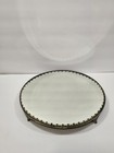 Antique Victorian Ornate Footed Plateau Mirror 14    Vanity Dresser Tray Metal